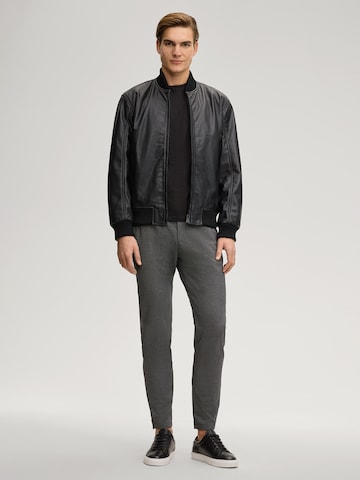 JOOP! Jeans Lederjacke 'Akil' in Schwarz