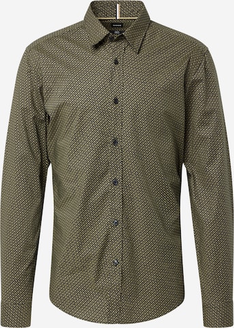 BOSS Black Regular fit Button Up Shirt 'ROAN' in Green: front