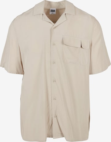 Urban Classics Comfort fit Overhemd in Beige: voorkant