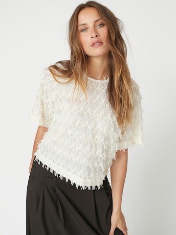 Chemisier 'Triangle' co'couture en blanc : devant