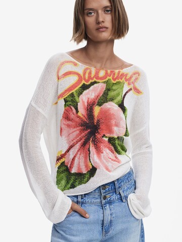 Pull-over 'Sabrina' Desigual en blanc