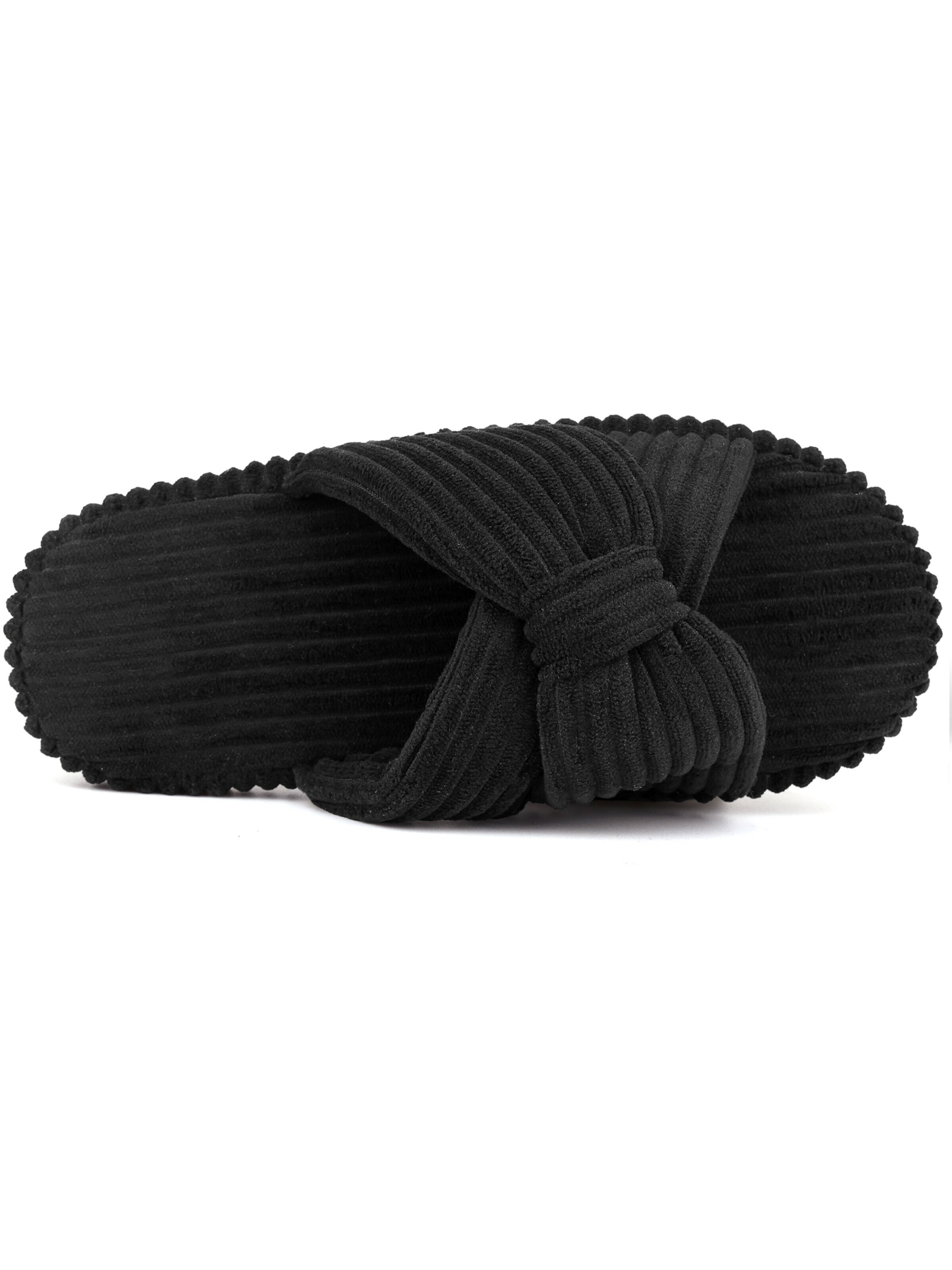 Youecci Slippers 'Corduroy Cross‑Knot House Slippers' in Black