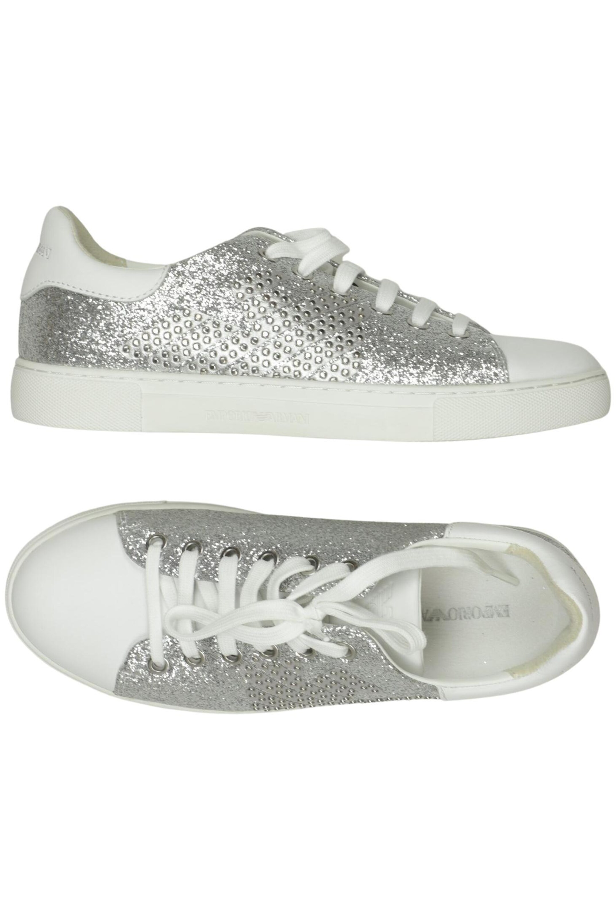 Emporio Armani Sneakers & Trainers in 38 in Silver: front