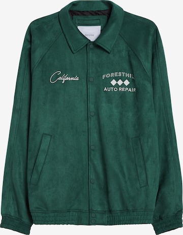 BershkaPrijelazna jakna - zelena boja: prednji dio