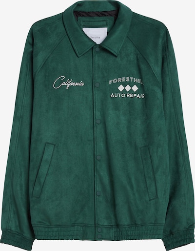 Bershka Between-season jacket in Emerald / White, Item view