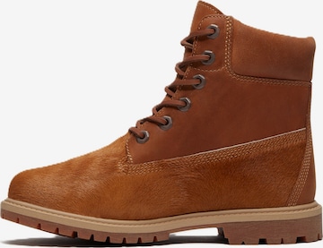 ruda TIMBERLAND Suvarstomieji kulkšnis dengiantys batai: priekis