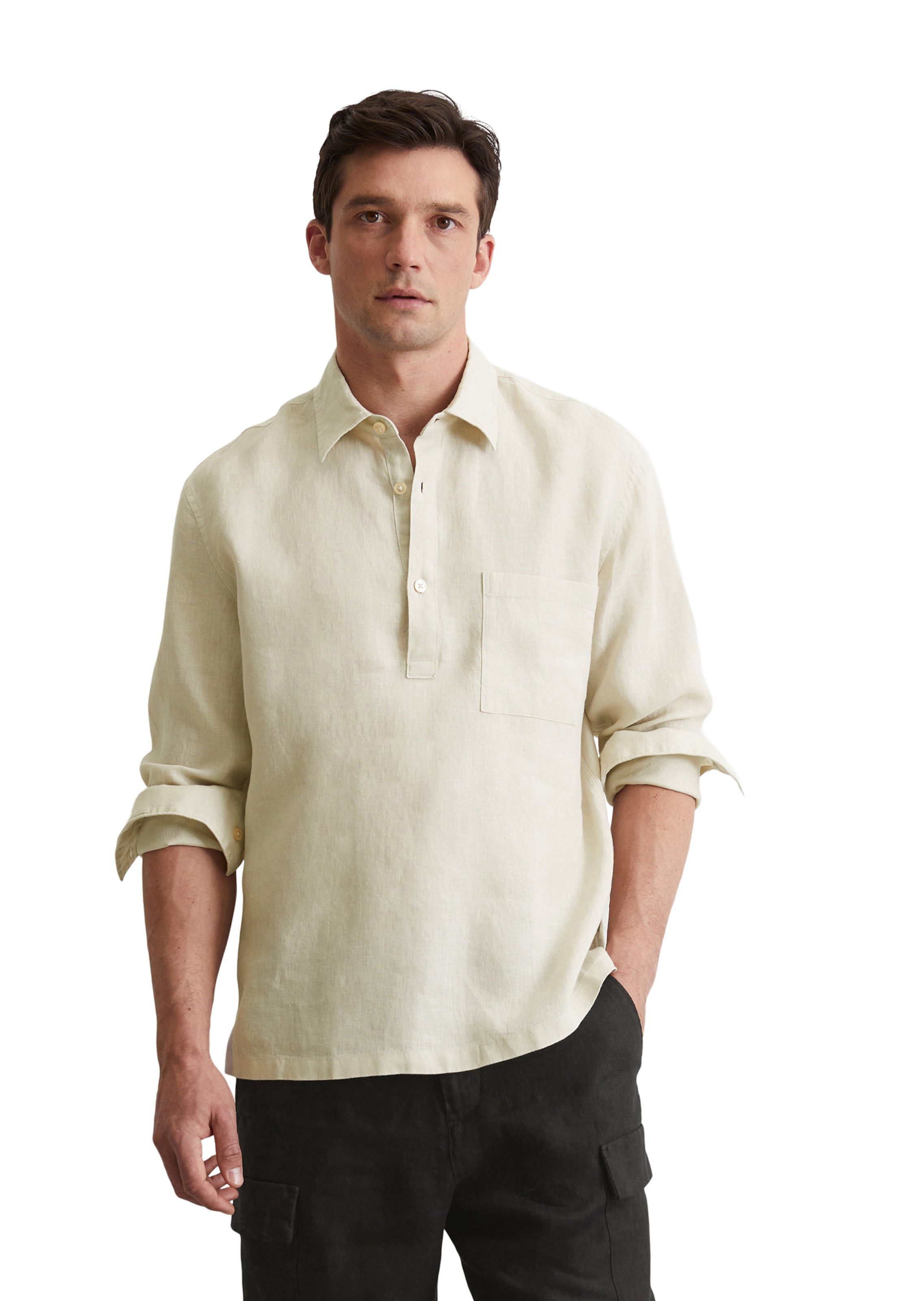 Marc O'Polo Regular Fit Hemd in Beige: Vorderseite