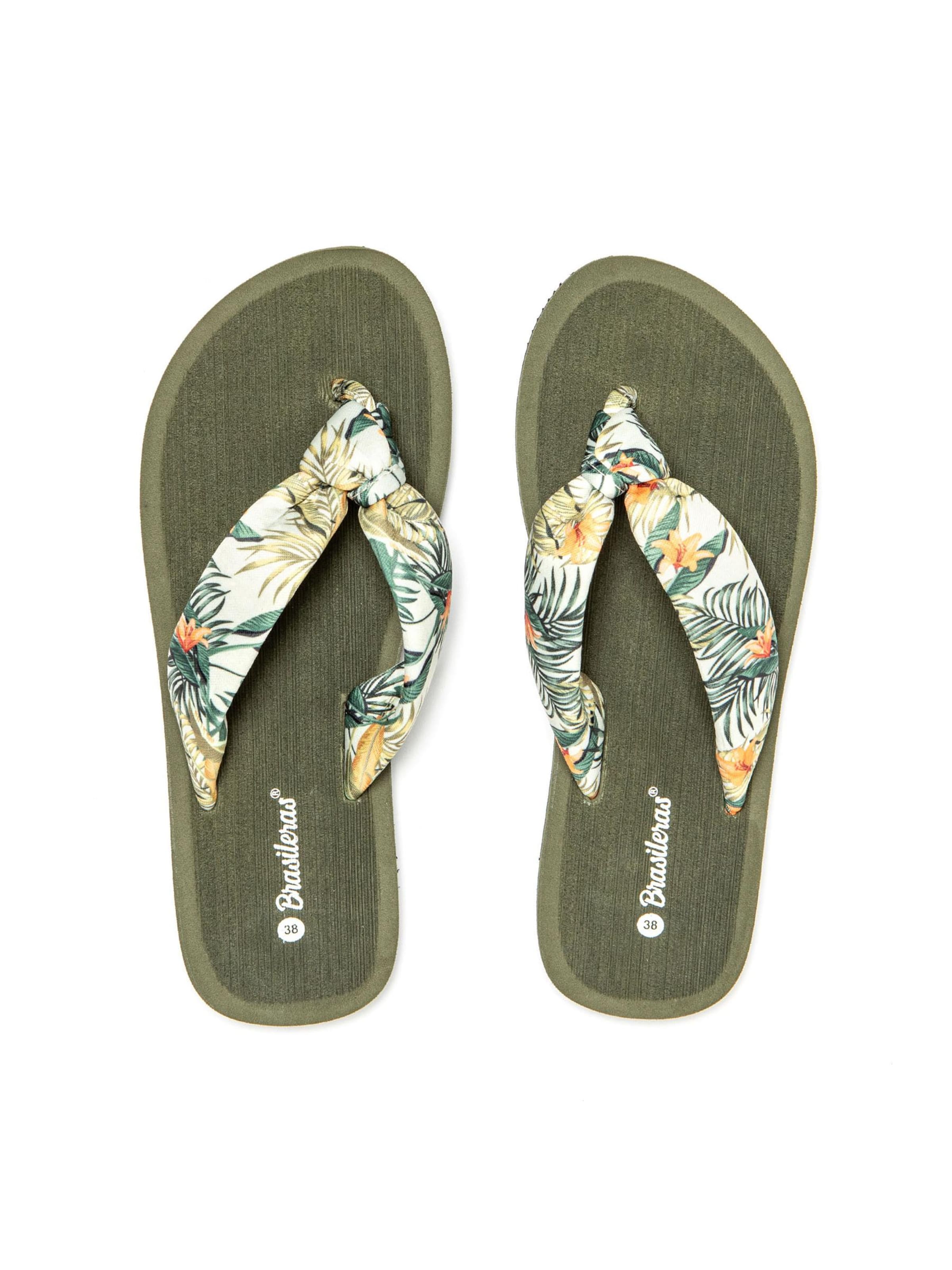 Brasileras - Zapatos para playa y agua 'Hibiscus Nudo' en verde