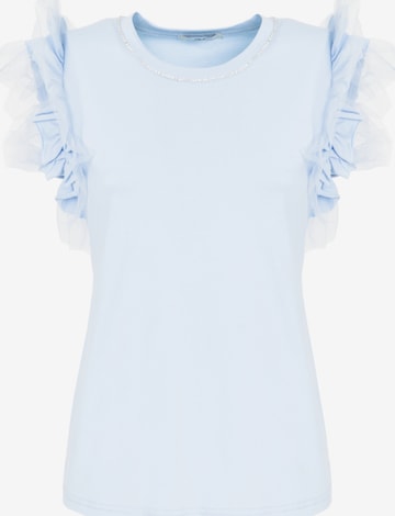 Influencer Top in Blauw: voorkant