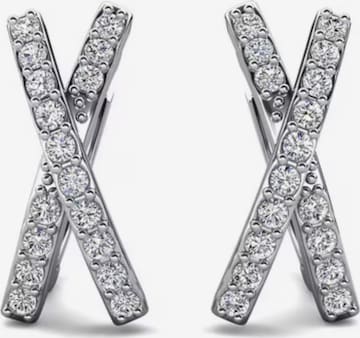 ROUGEMONT Jewellery Earrings 'Funkelnde Damen Creolen Ohrringe' in Silver: front