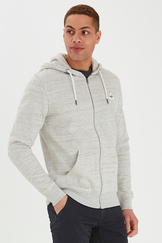 BLEND Zip-Up Hoodie in Grey: front