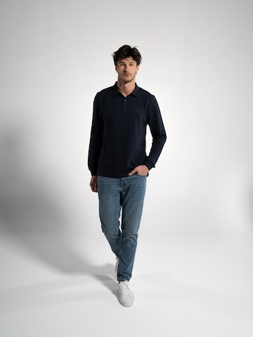 GORG Shirt 'Herren Langarm Poloshirt aus 100% Bio-Baumwolle' in Blauw