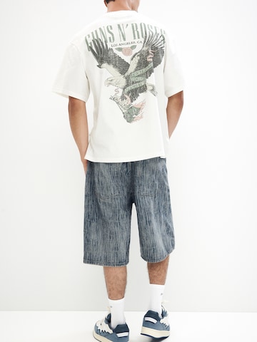 Pull&Bear Shirt 'GUNS AGUILA' in White: front