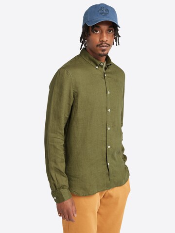 TIMBERLAND Regular fit Button Up Shirt 'Mill Brook' in Green: front