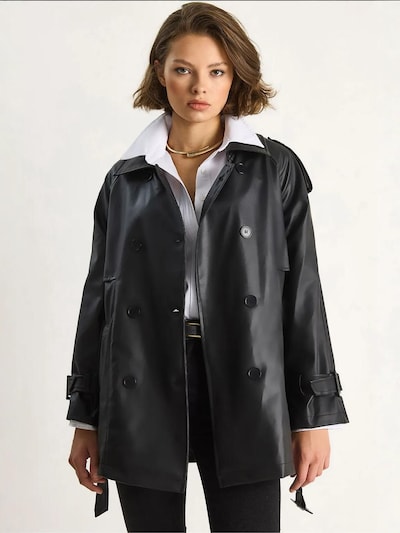 Bianco Lucci Between-Seasons Coat in Black, Item view