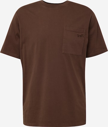 LEVI'S ® - Camisa 'SS Pocket Tee RLX' em castanho: frente