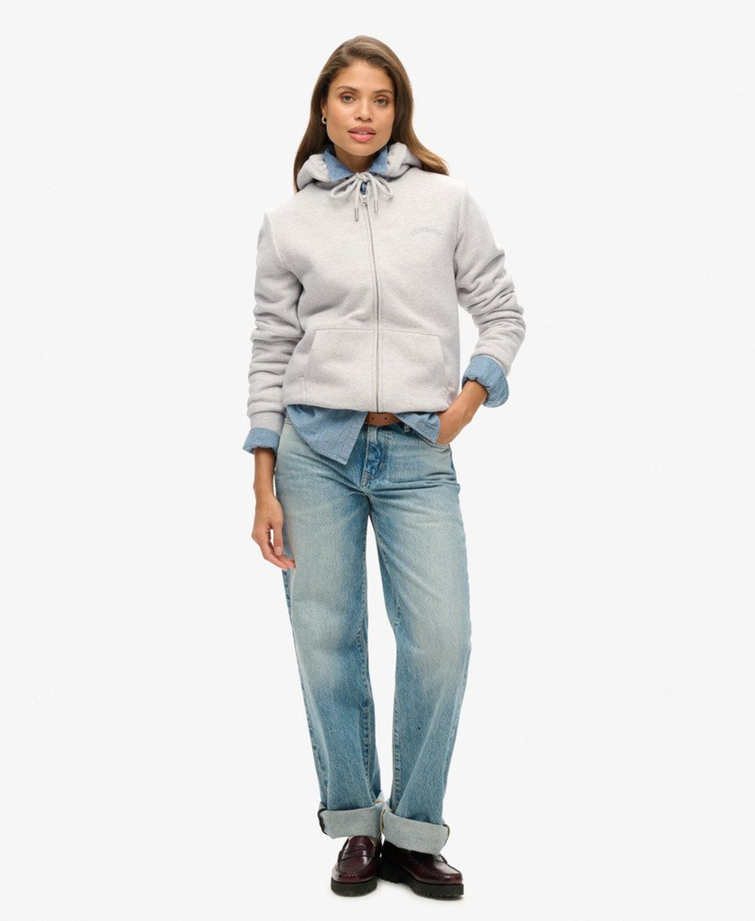 Superdry Sweatjacke in Grau