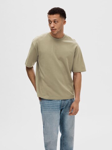 SELECTED HOMME Футболка 'SLHOSCAR' в Серый: спереди