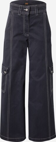 Loosefit Pantalon cargo 'Tooni' BOSS en bleu : devant