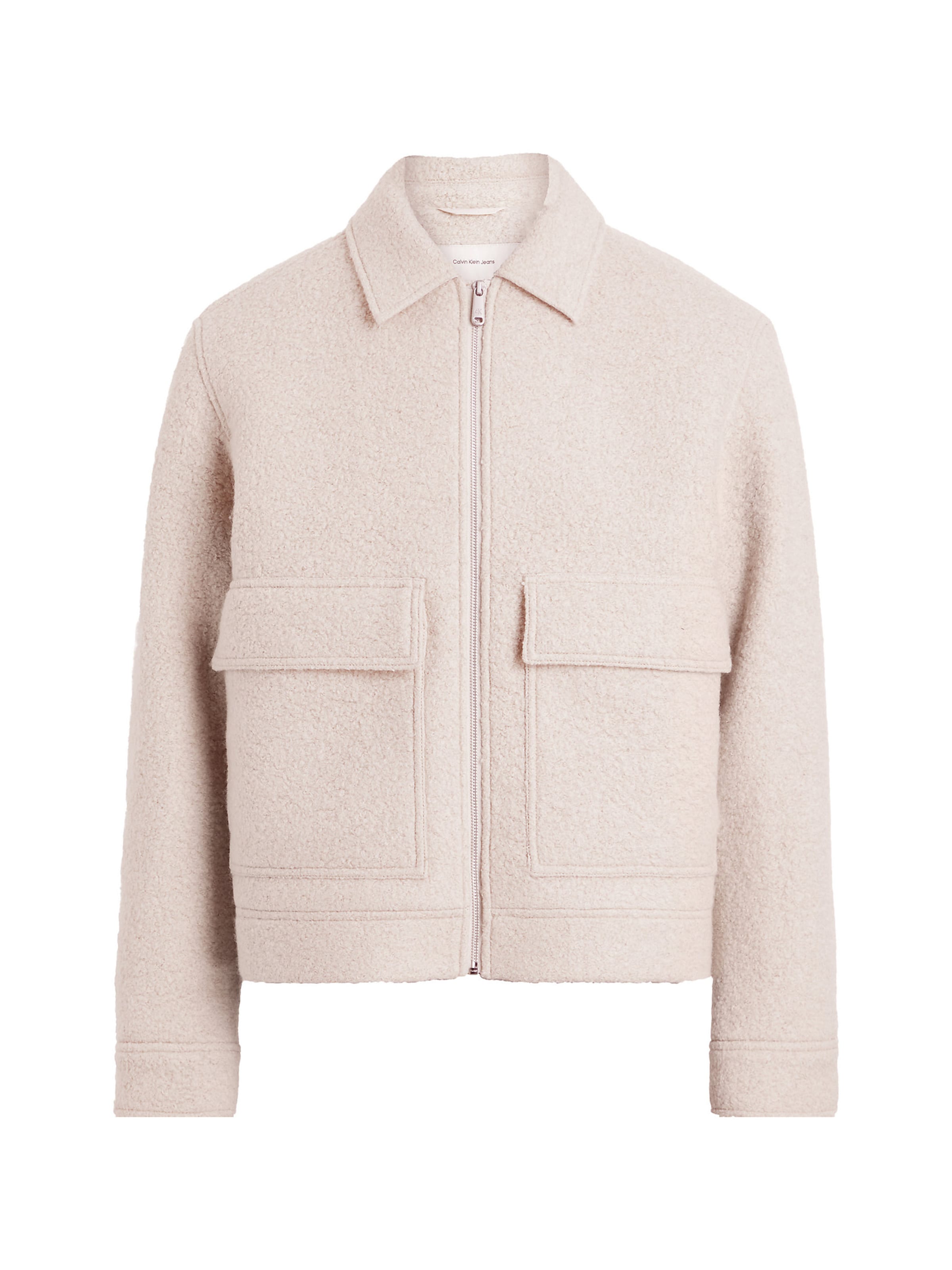 Calvin Klein Jeans Kevad-sügisjope, värv valge: eest vaates