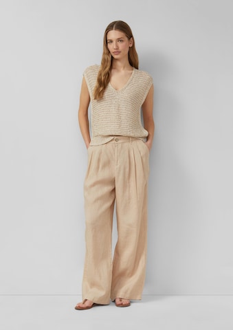 Wide Leg Pantalon à pince s.Oliver en beige