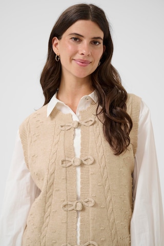 Cream Gebreide bodywarmer in Beige