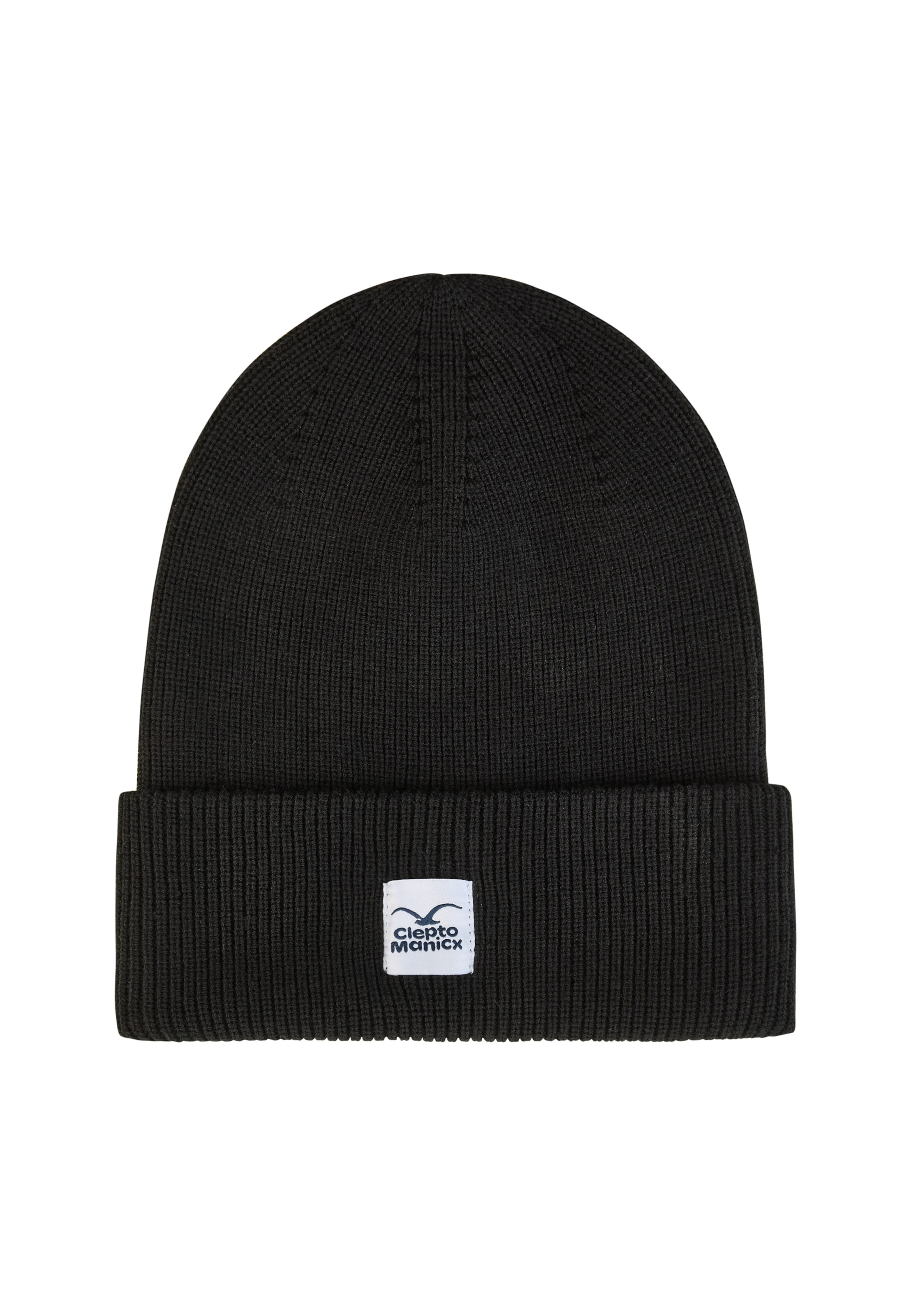 Cleptomanicx Beanie 'CI' in Black: front