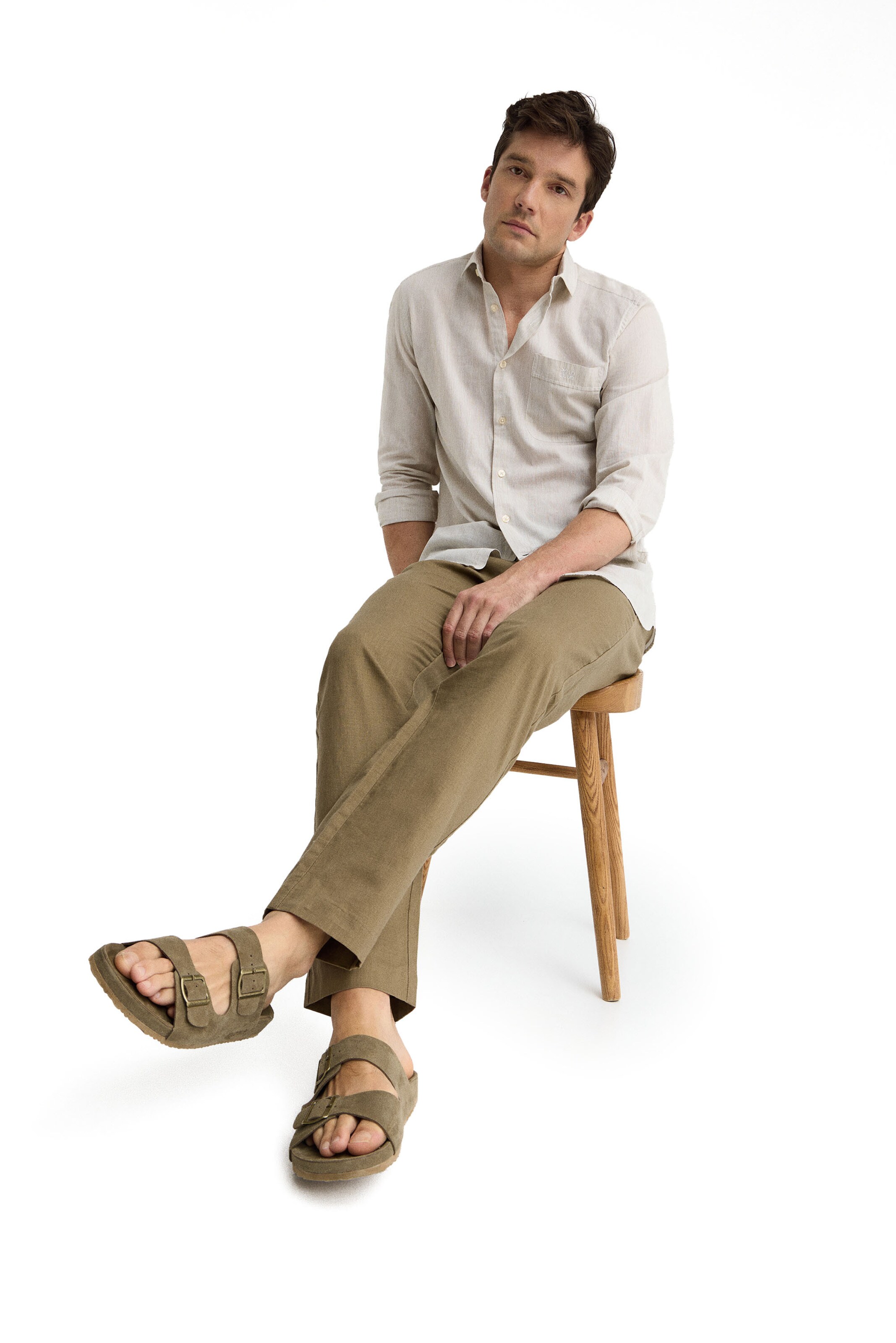 Polo Club Mules in Beige: front