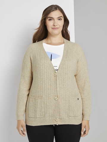 Tom Tailor Women + Gebreid vest in Beige