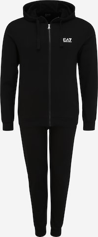 EA7 Emporio Armani Jogginganzug in Schwarz: predná strana