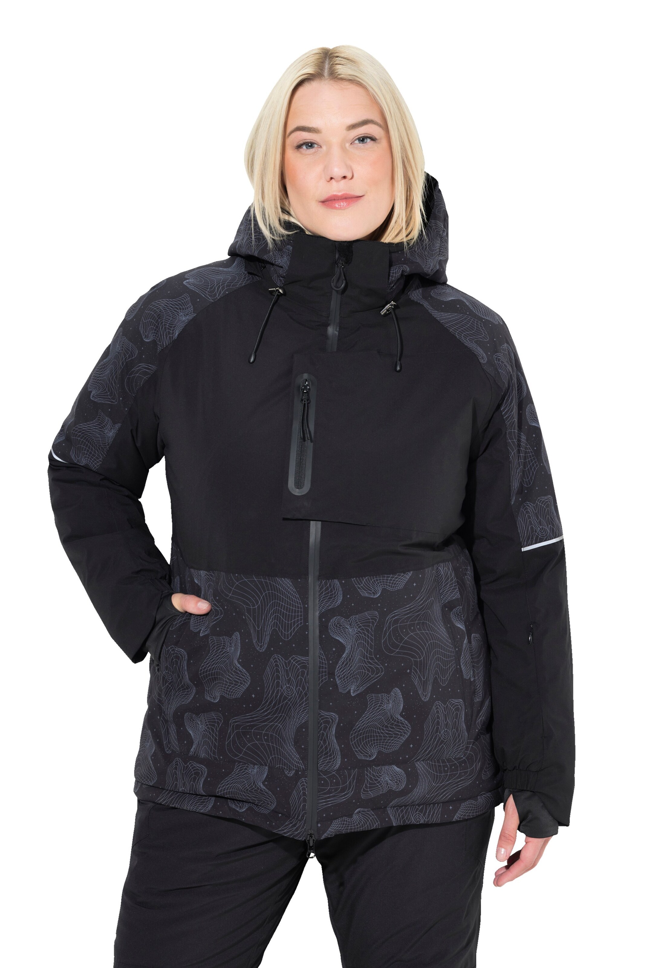 Ulla Popken Performance Jacket in Black: front