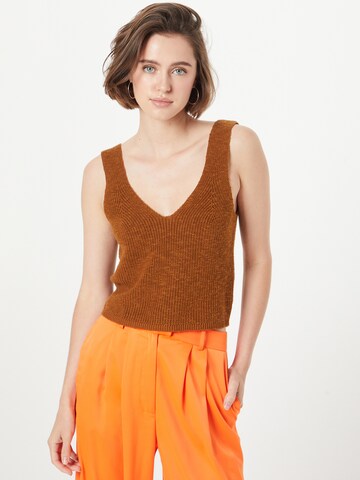 Madewell Gebreide top in Bruin: voorkant