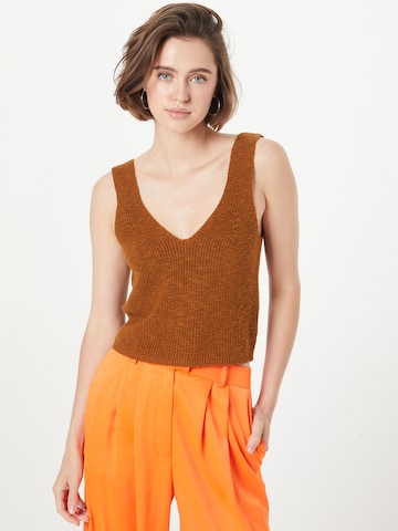 Madewell Top z naramnicami | rjava barva: sprednja stran