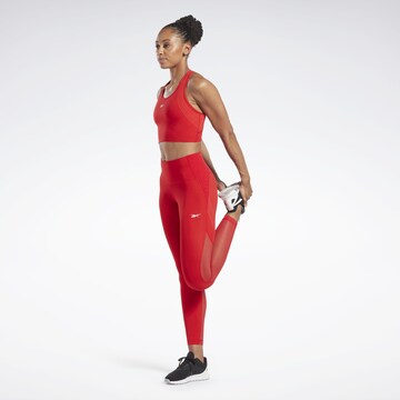 Reebok - Skinny Calças de desporto 'Lux Perform' em vermelho