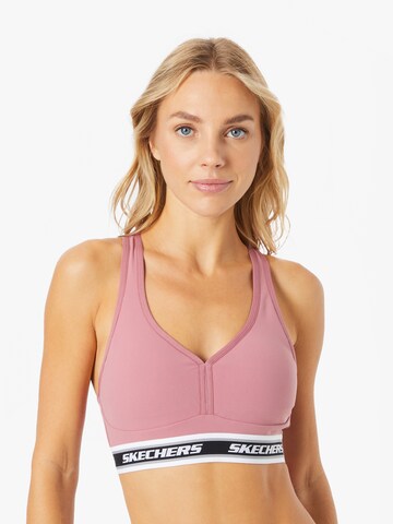 Bustino Reggiseno sportivo di SKECHERS in rosa: frontale