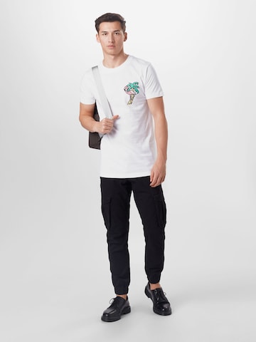 Mister Tee Shirt 'Flamingo' in Wit