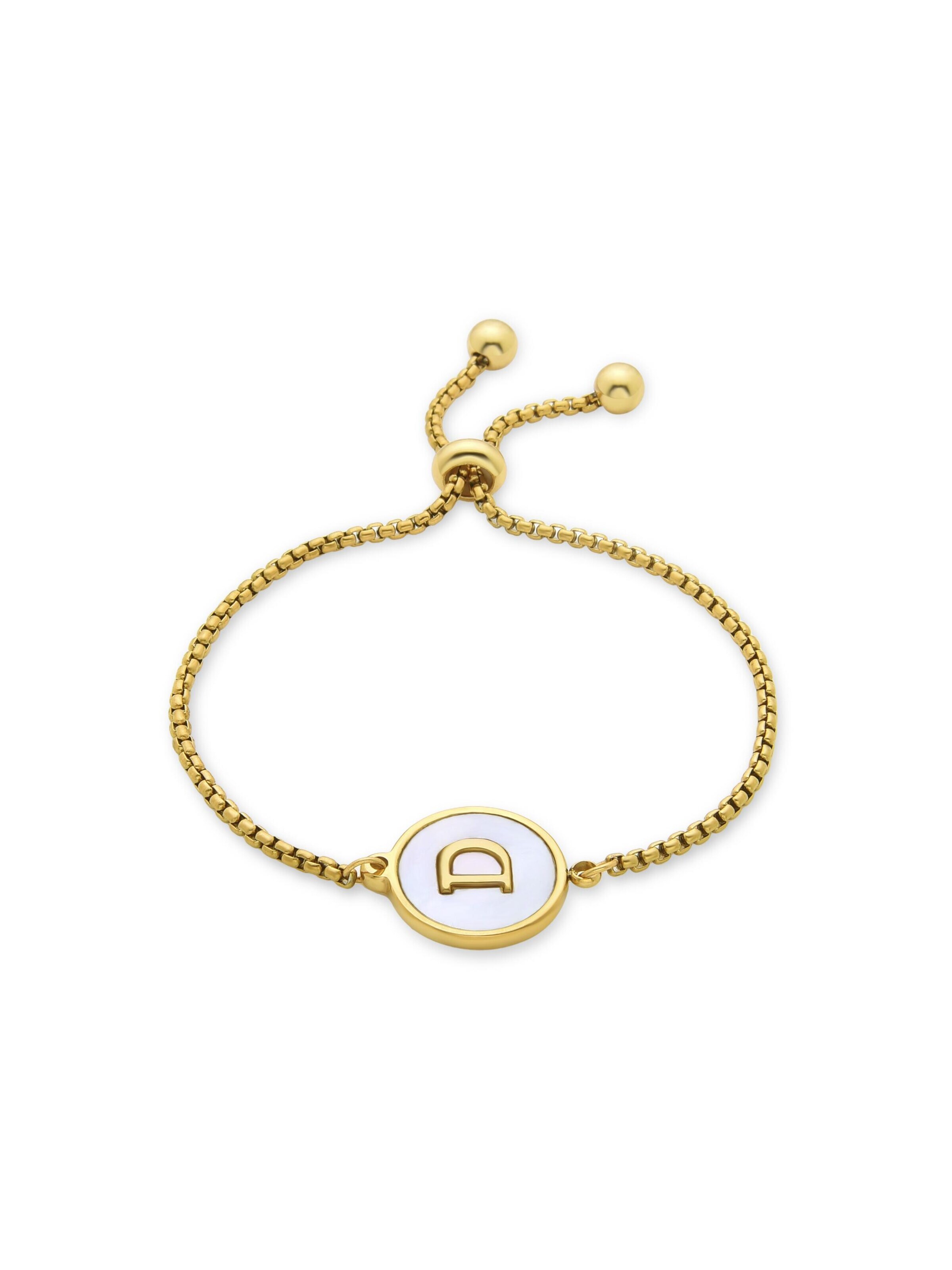 Luxenter Bracelet 'Alphabet' en 15 - 20 cm en or, Vue avec produit