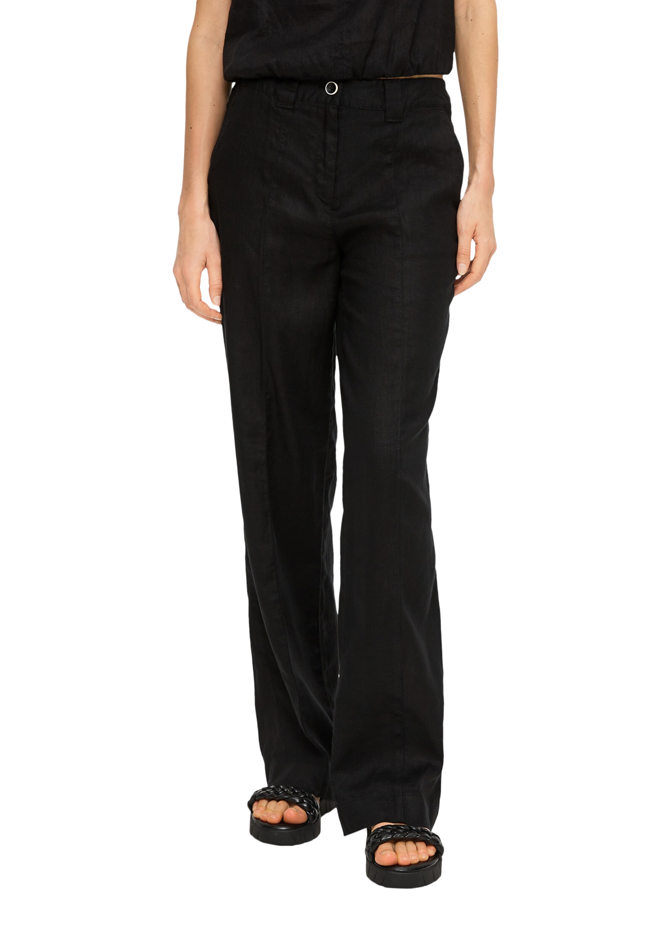 s.Oliver Boot cut Trousers in Black: front