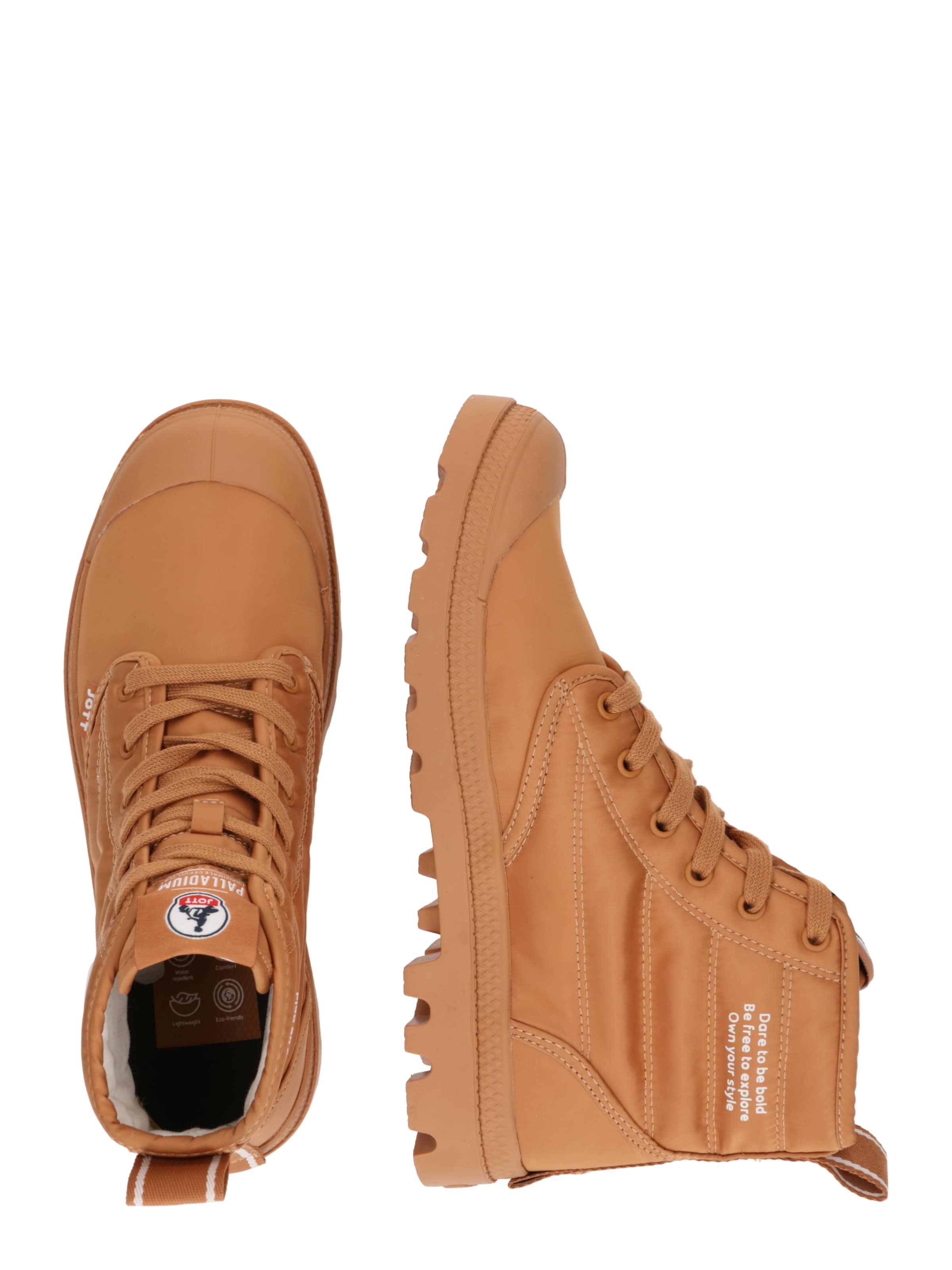 Palladium Боти с връзки 'PAMPA' в кафяво: отстрани