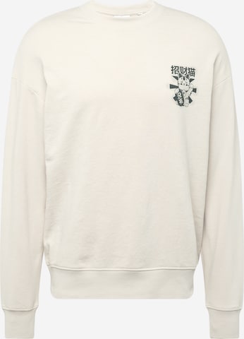 JACK & JONES Sweatshirt 'DIRK' i beige: framsida