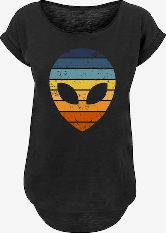 F4NT4STIC T-Shirt 'Alien Sonnenuntergang Retro' in Schwarz: Vorderseite