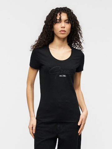 GUESS Μπλουζάκι σε μαύρο: μπροστά