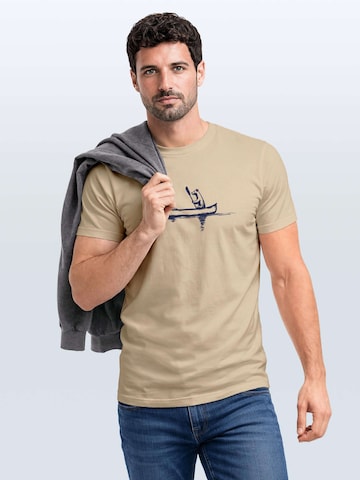 Neverless Shirt 'Bär Kanu' in Beige