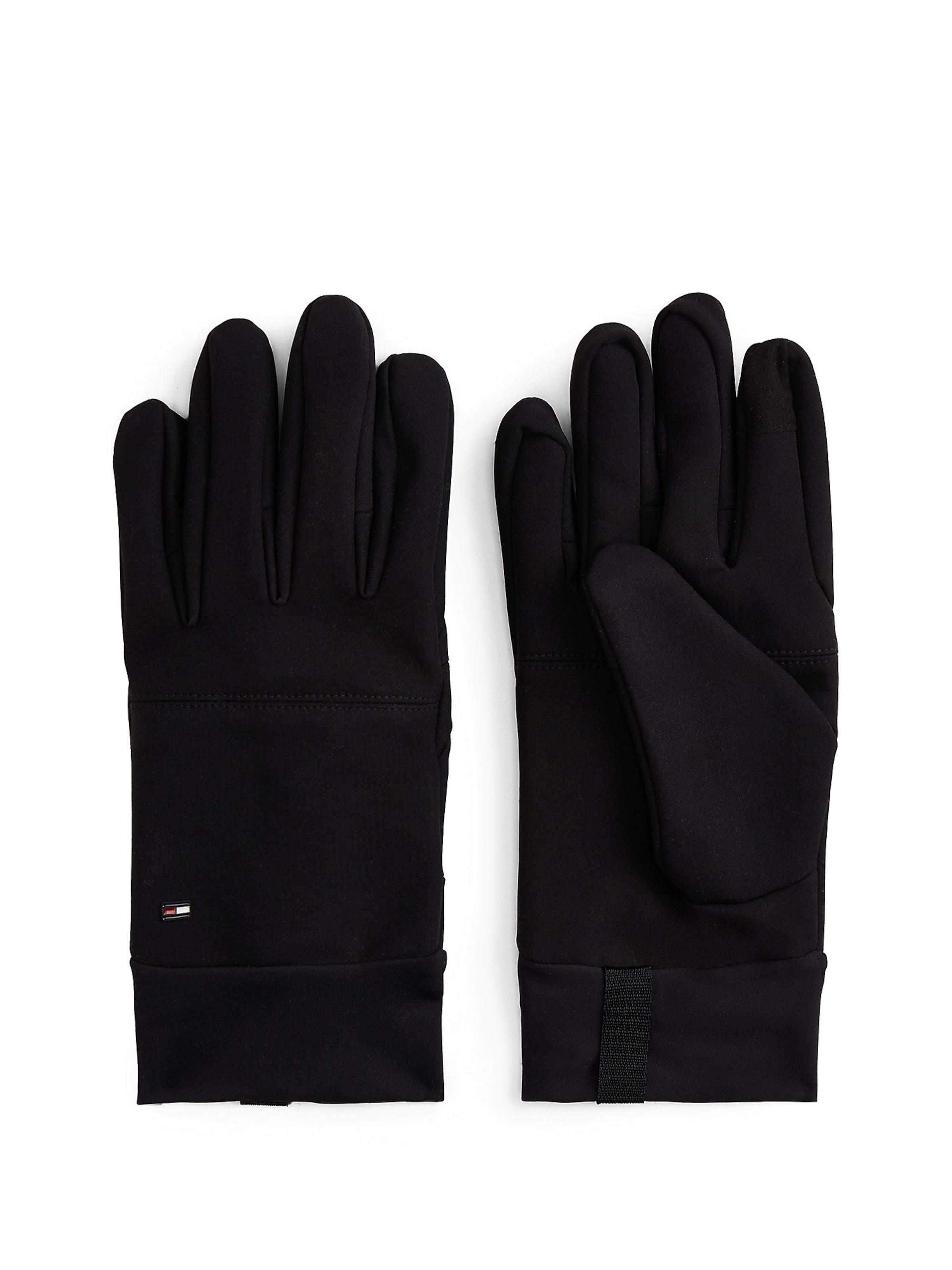 TOMMY HILFIGER - Guantes deportivos en negro: frente