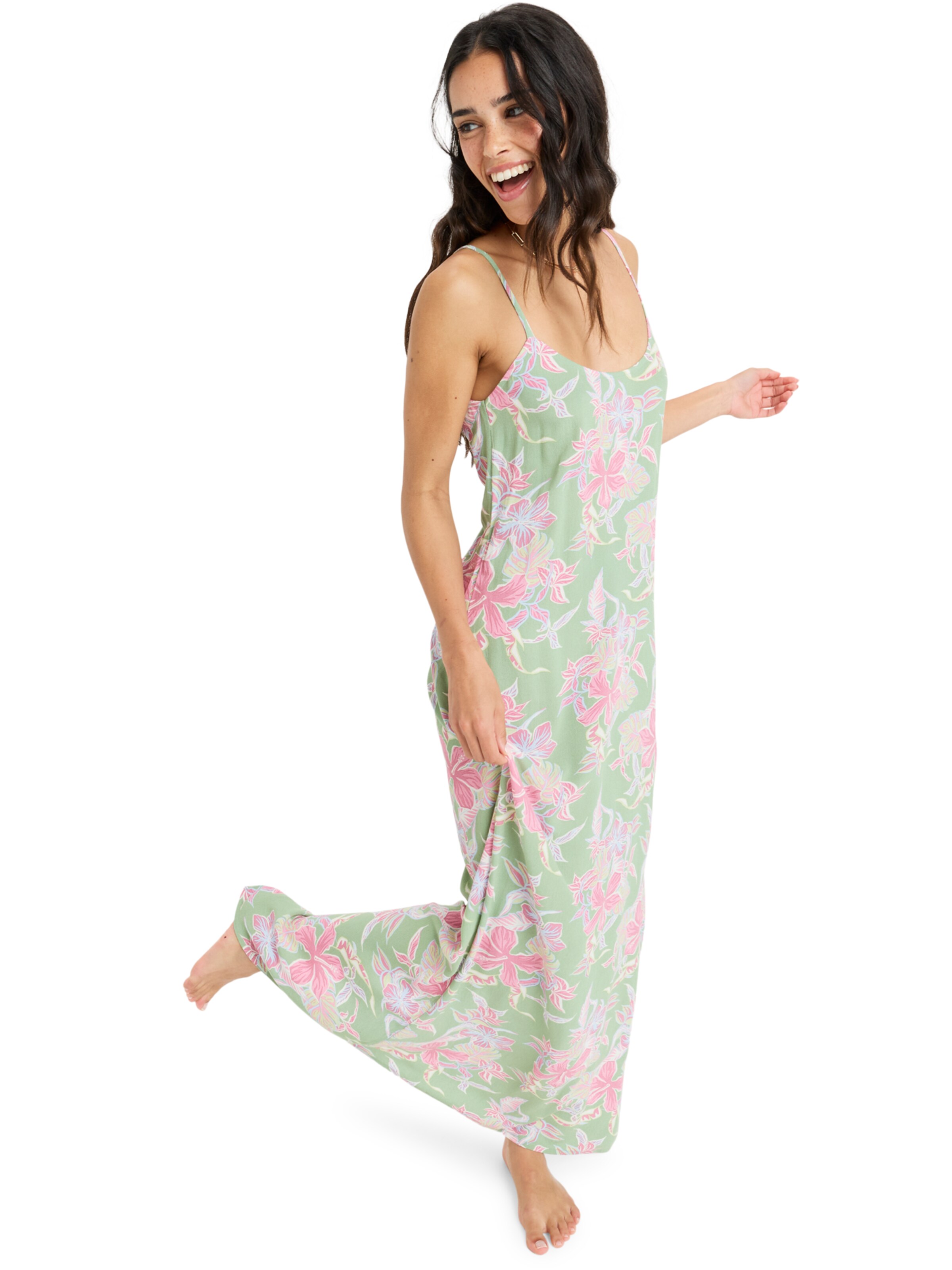 Robe 'Hibiscus Island' ROXY en vert