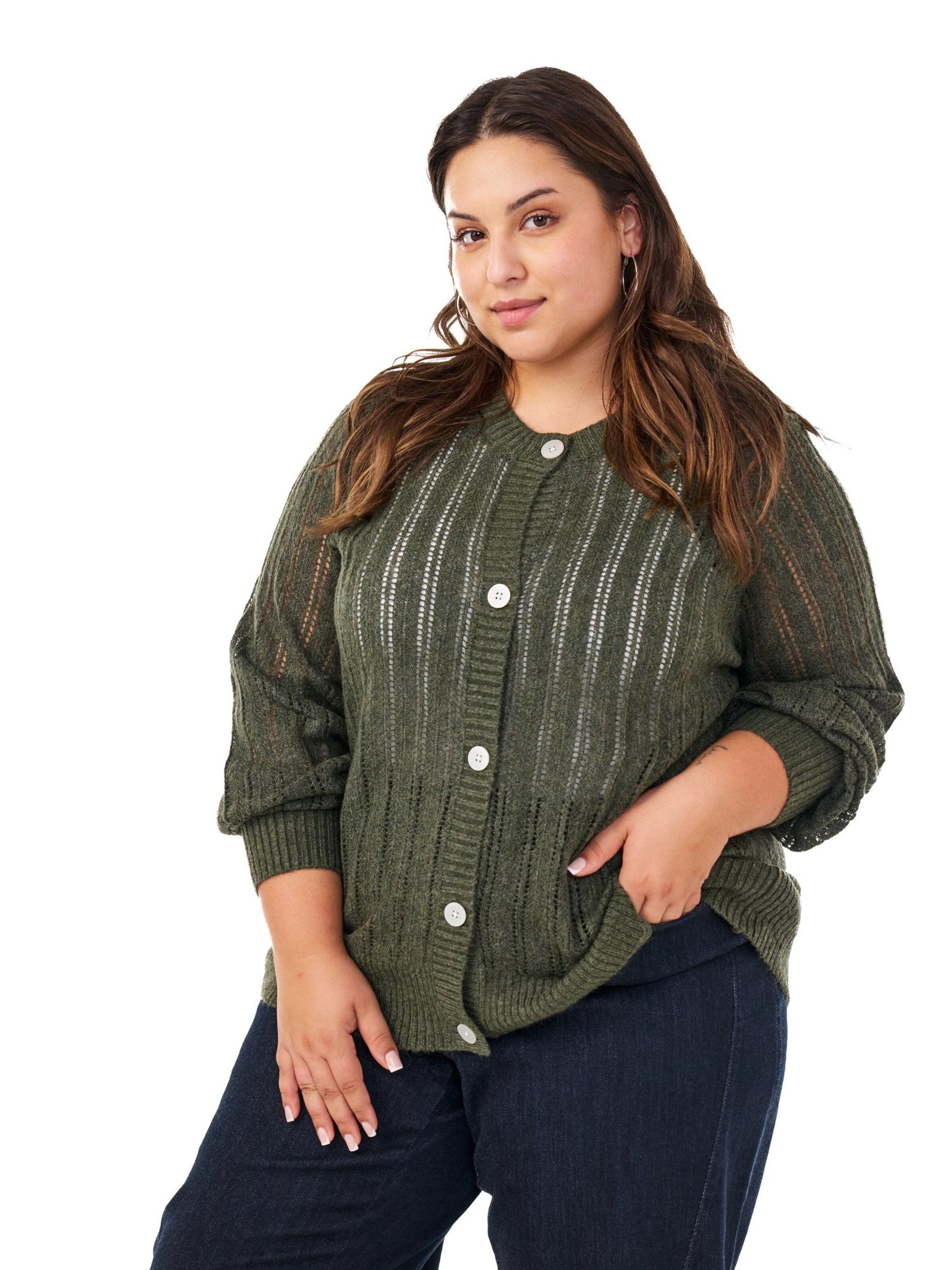 Zizzi - Cárdigan 'MWiinie' en verde: frente
