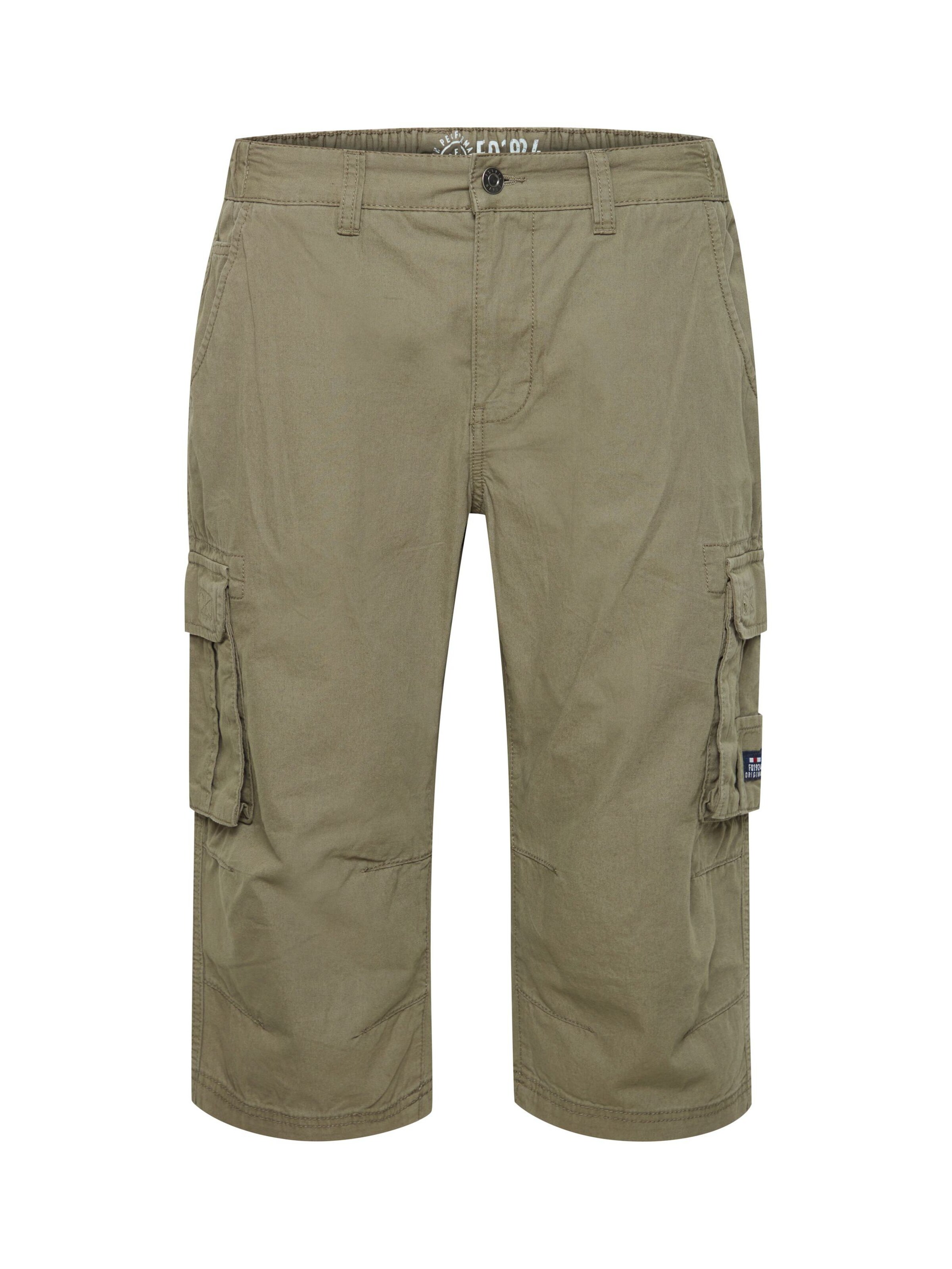 FQ1924 - Regular Calças cargo 'Arino' em verde: frente