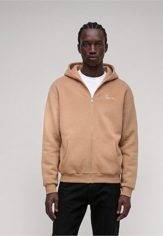 Giacca di felpa 'Essential' di Karl Kani in grigio: frontale