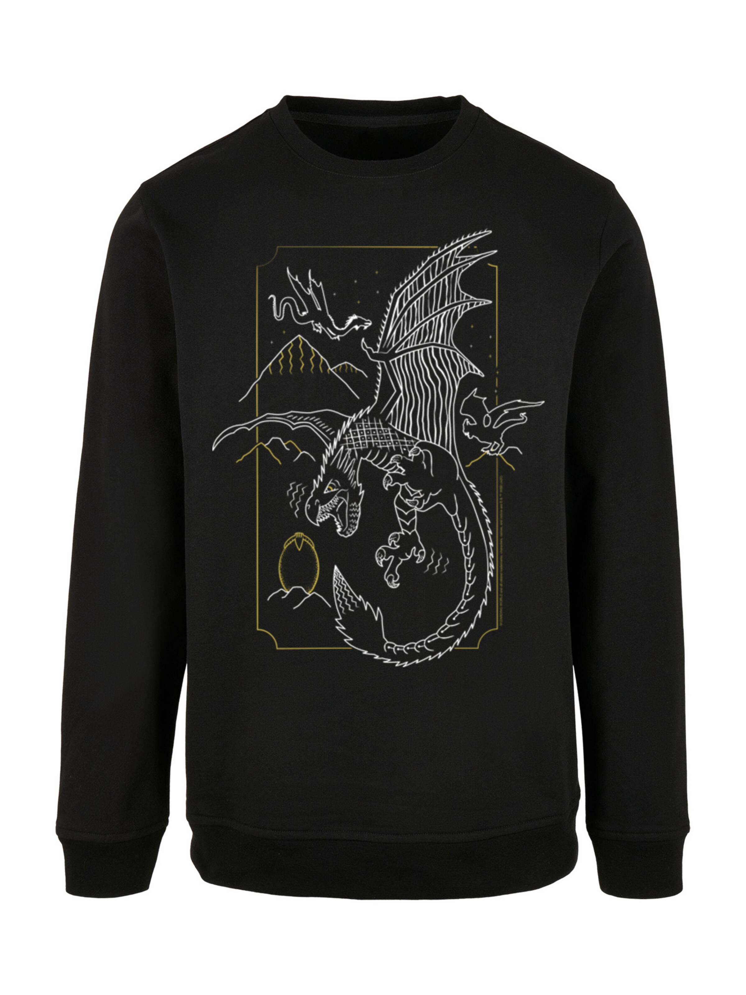 F4NT4STIC Sweatshirt 'Harry Potter Dragon Line Art' in Black: front