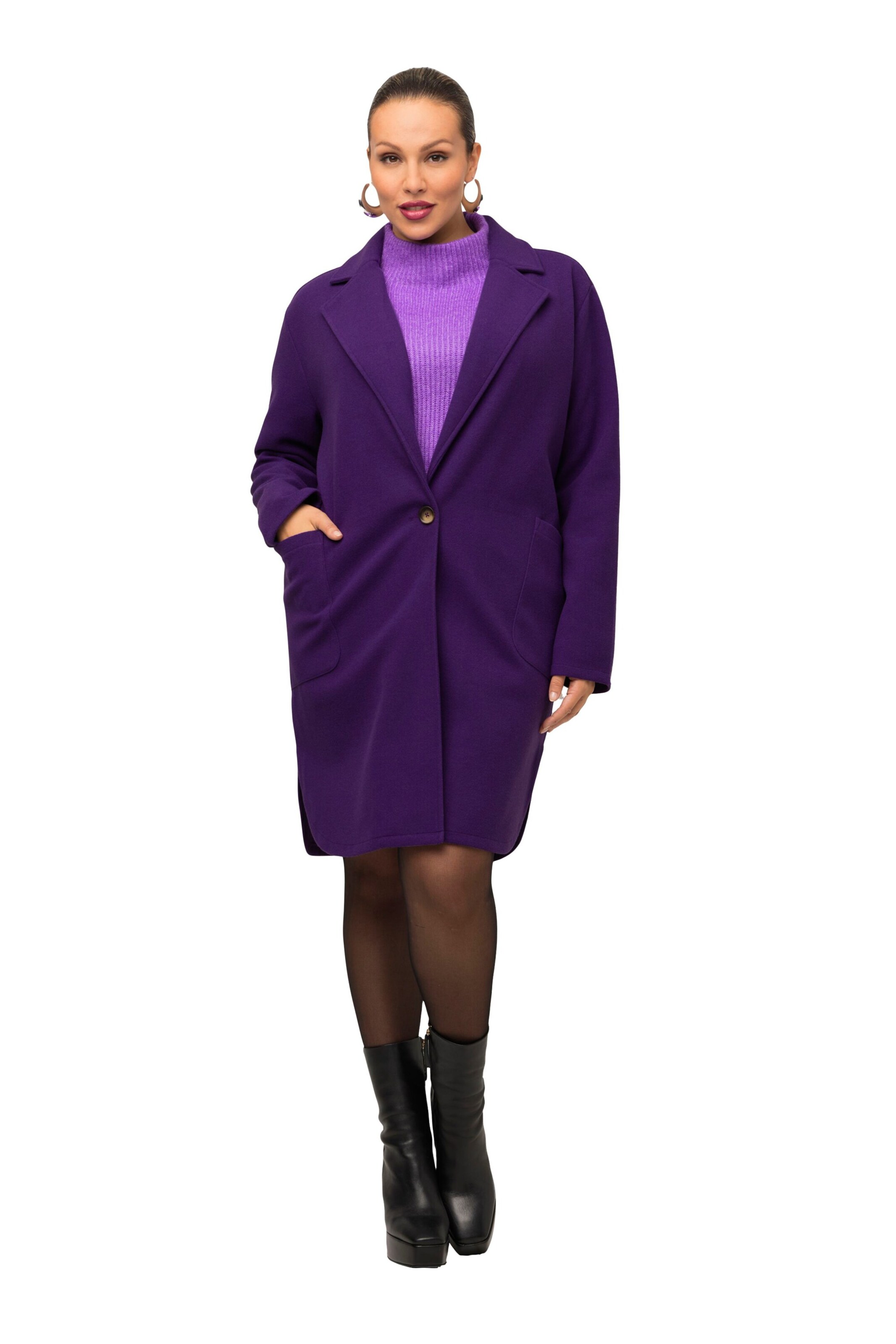Ulla Popken Between-seasons coat in Purple